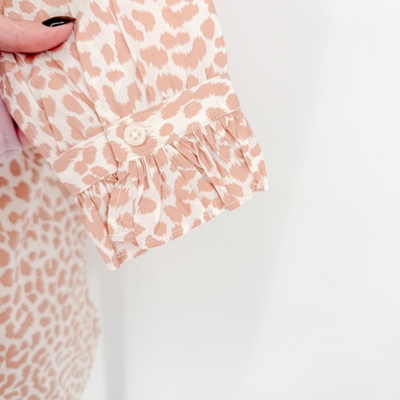 J.Crew Classic-fit ruffleneck shirt in leopard - Picture 4 of 9